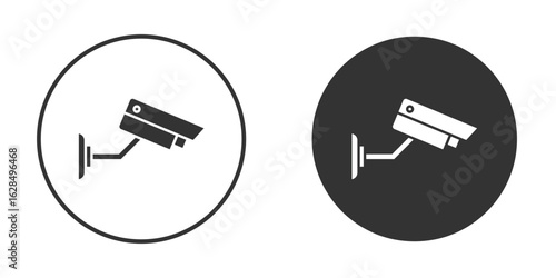 Security camera icon in black solid flat silhouette designs