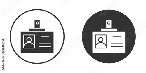 Security badge icon in black solid flat silhouette designs