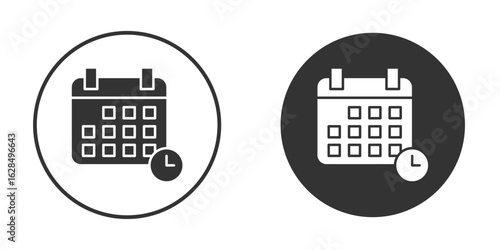 Schedule icon in black solid flat silhouette designs