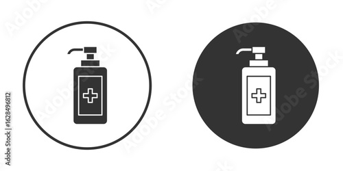 Sanitizer icon in black solid flat silhouette designs