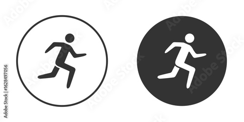 Running icon in black solid flat silhouette designs