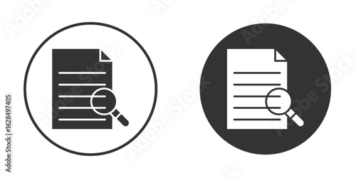Research icon in black solid flat silhouette designs