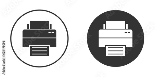 Printer icon in black solid flat silhouette designs