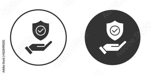Policyholder icon in black solid flat silhouette designs