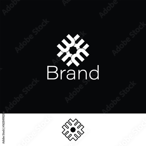 Set of Letters W or M or B or E, WEMB Monogram With Two Backgrounds' Color's Combination. 