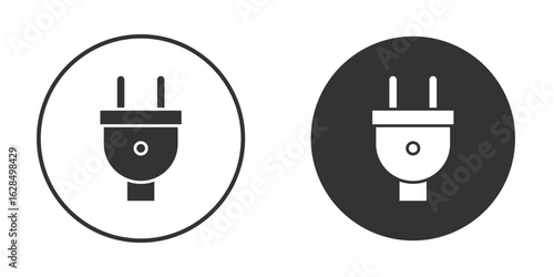 Plug adapter icon in black solid flat silhouette designs