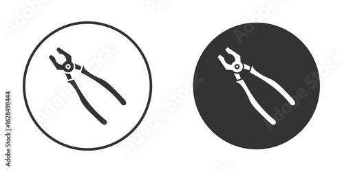 Pliers icon in black solid flat silhouette designs