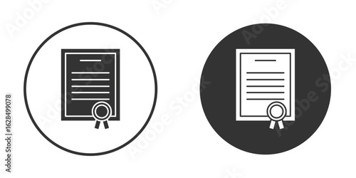 Patented icon in black solid flat silhouette designs