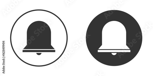 Notification icon in black solid flat silhouette designs