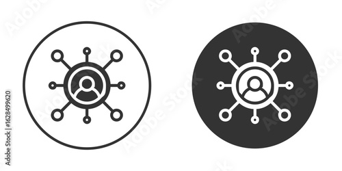 Network icon in black solid flat silhouette designs