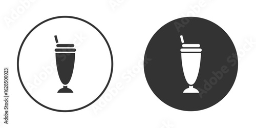 Milkshake icon in black solid flat silhouette designs