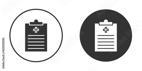 Medical report icon in black solid flat silhouette designs