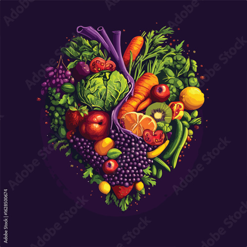 Realistic Illustrated Human Heart Illustration