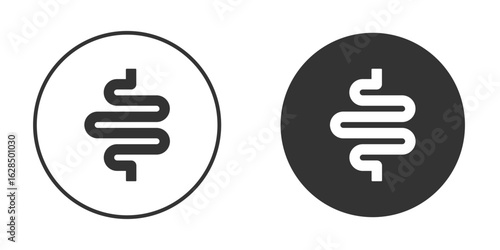 Intestines icon in black solid flat silhouette designs