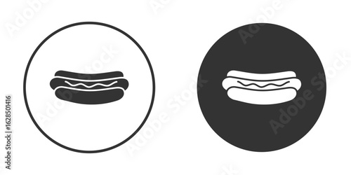 Hot dog icon in black solid flat silhouette designs
