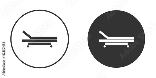 Hospital bed icon in black solid flat silhouette designs