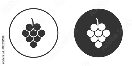 Grapes icon in black solid flat silhouette designs