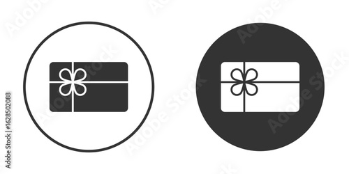 Gift voucher icon in black solid flat silhouette designs