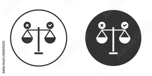 Ethics icon in black solid flat silhouette designs