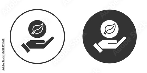 Eco-friendly icon in black solid flat silhouette designs