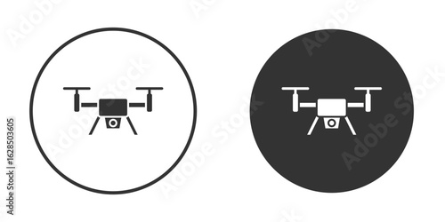 Drone icon in black solid flat silhouette designs