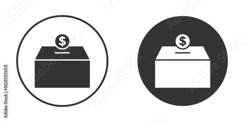 Donations icon in black solid flat silhouette designs