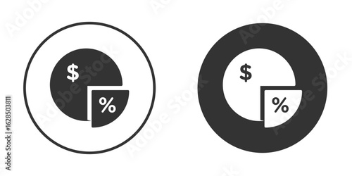 Dividend icon in black solid flat silhouette designs