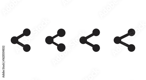 Four identical share icons in a row representing connection and sharing silhouette
