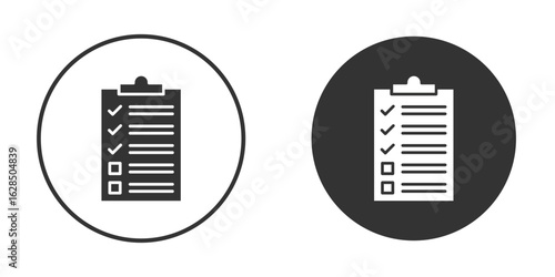 Checklist icon in black solid flat silhouette designs
