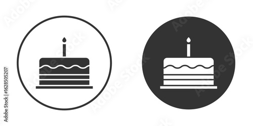 Cake icon in black solid flat silhouette designs