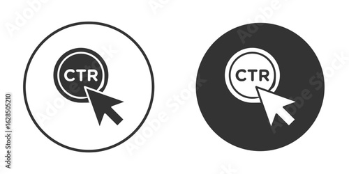 CTR icon in black solid flat silhouette designs