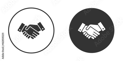 Business deal icon in black solid flat silhouette designs