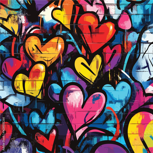 Abstract Street Art Graffiti Background Heart