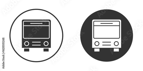 Bus icon in black solid flat silhouette designs