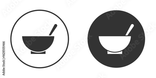 Bowl of soup icon in black solid flat silhouette designs