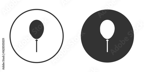 Balloon icon in black solid flat silhouette designs