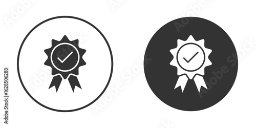 Accreditation icon in black solid flat silhouette designs