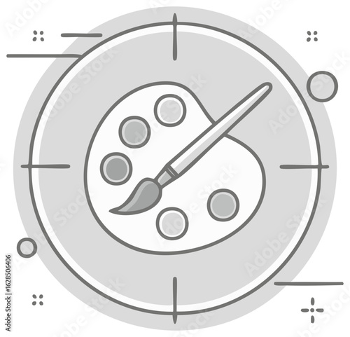 Artistic Palette Icon with Brush
