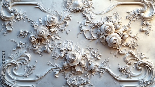 A detailed concept of ornamental stucco Featuring