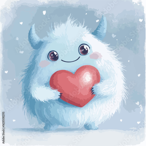 Sweet Monster with Heart: Cute Valentine