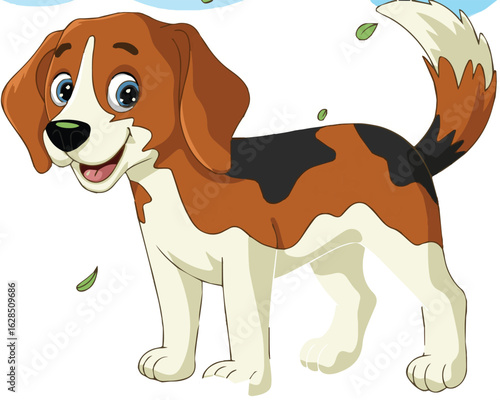 beagle dog with bone