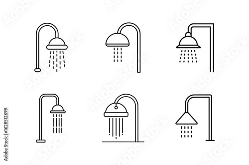 shower stall icon line art vector illustration