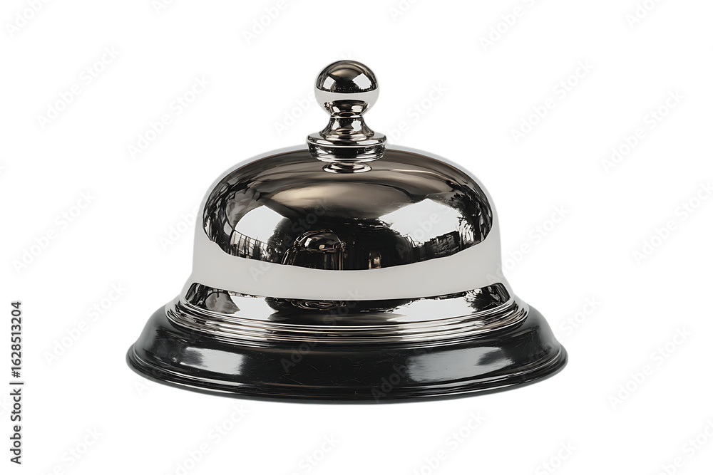 Shiny chrome service bell on white background. Shiny chrome service bell on white background.