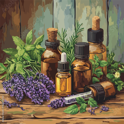Essential Oil Bottles Collection for Aromatherapy