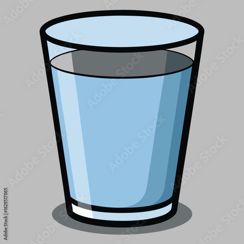 Clear Drinking Glass Vector Illustration