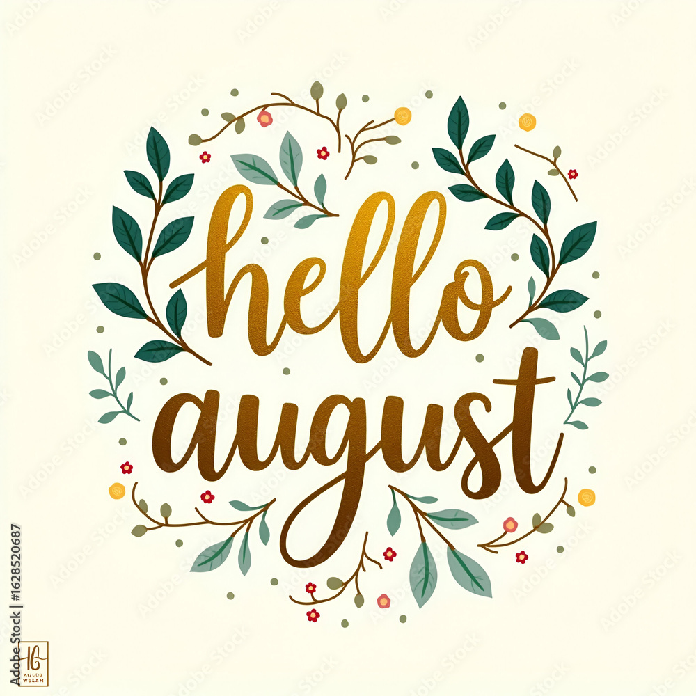 Obraz premium Hello August Welcome to The Celebrate Card