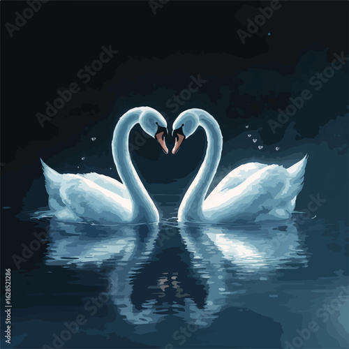 Wildlife love and fantasy concept illustration