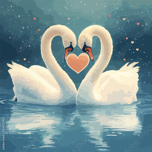 Wildlife love and fantasy concept illustration