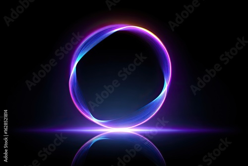 Abstract glowing circle, vibrant colors