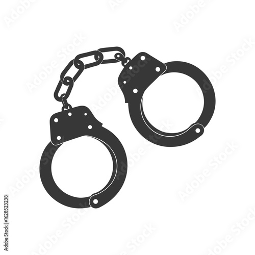 Handcuff icon vector symbol for law and security use.